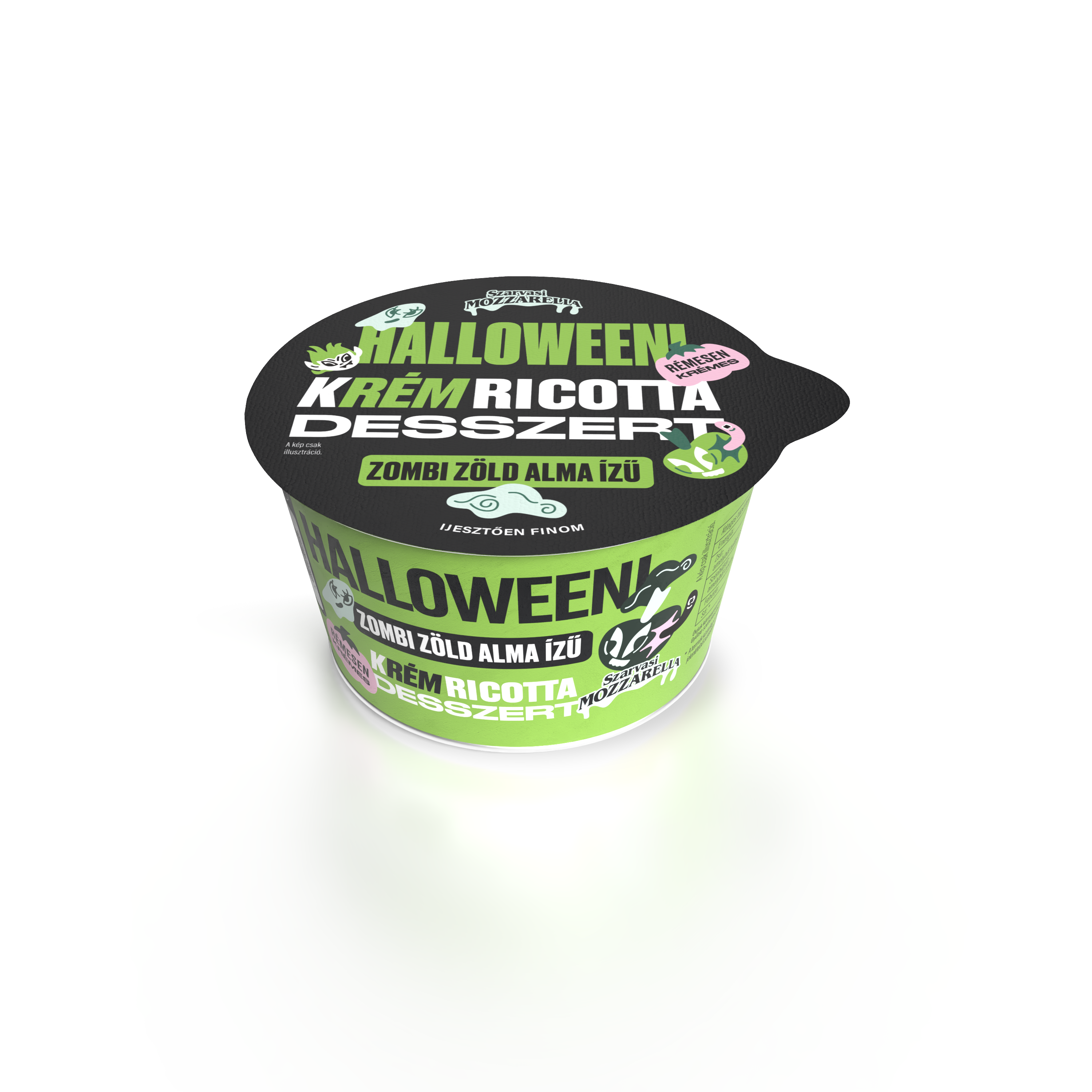 Halloweeni kRémricotta Zombi Zöldalma zöldalma ízű ricotta desszert 180 g